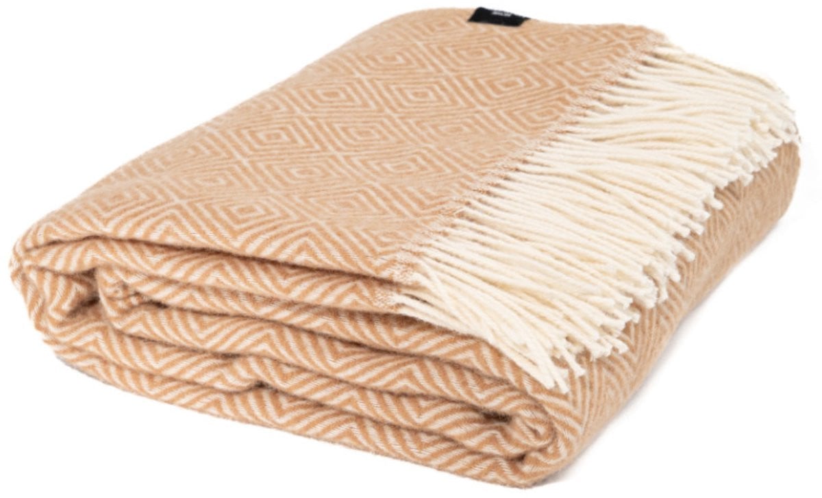 WOOOL Plaid Diamond Beige 140 x 200 cm 100% Wol