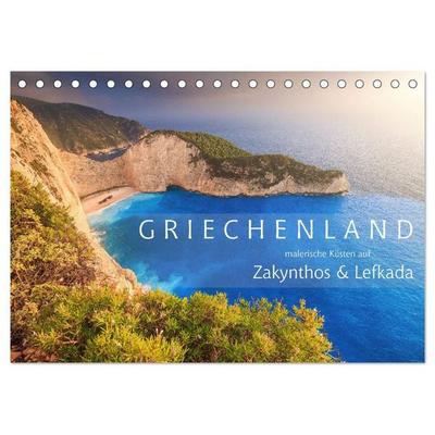 Griechenland - Malerische Küsten auf Zakynthos und Lefkada (Tischkalender 2027 DIN A5 quer), CALVENDO Monatskalender