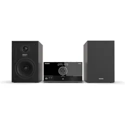 Aiwa Bluetooth-Mikrosystem mit CD-Player, USB und AUX-Eingang, 2x50W RMS, DSP-Equalizer (Bluetooth, CD Player, 2x 50 W), Stereoanlage, Schwarz