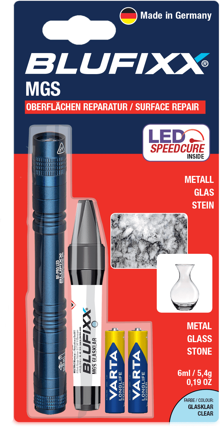 BLUFIXX-Pro Set MGS Metall, Glas und Stein - Klar 5,4g