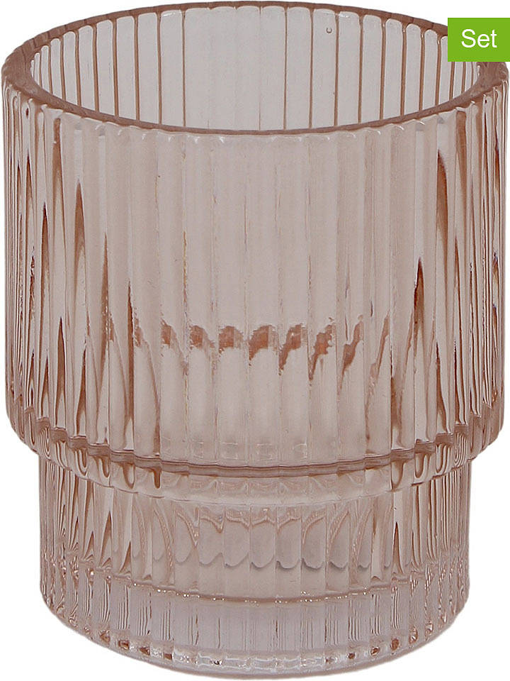 Azao 2er-Set: Zahnputzbecher ''Elisabeth'' in Rosa - (H)9 x Ø 8 cm - onesize