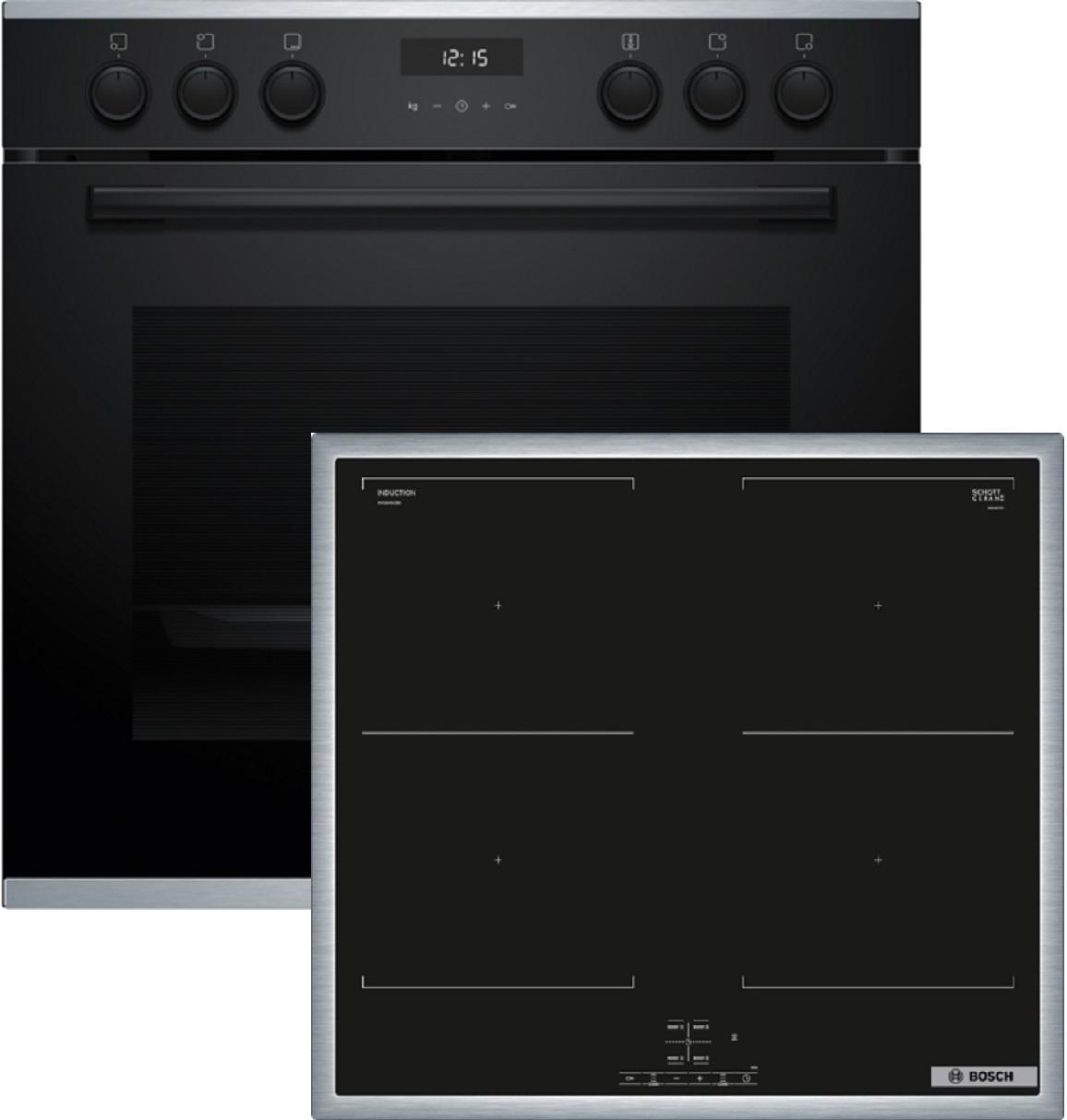 Bosch HND637FH63, Zonen-Induktionskochfeld, 4 Zone(n), Glaskeramik, Schwarz, Berührung, 58,3 cm