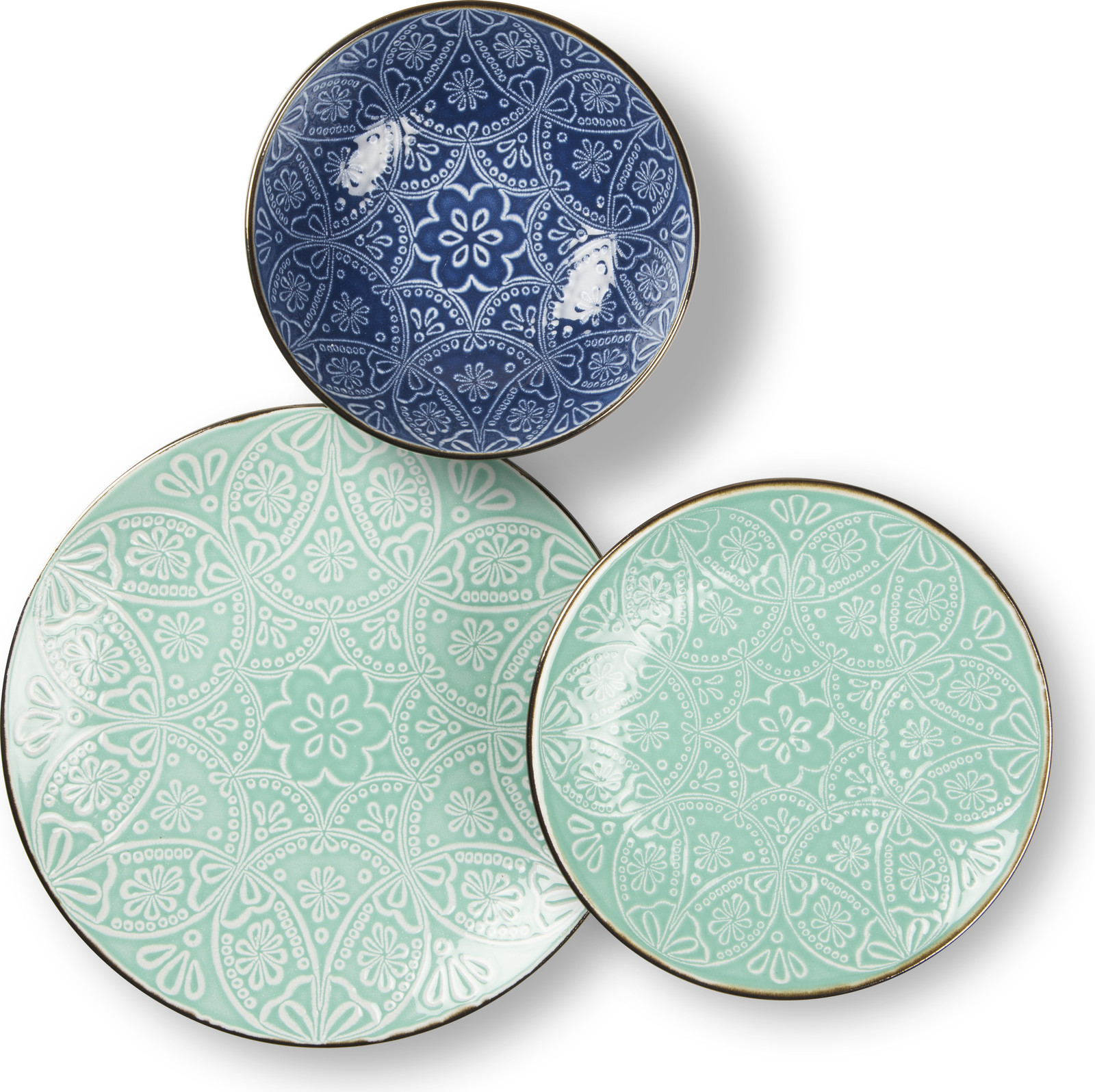 Excelsa 18-delige servies Versailles azuurblauw steengoed