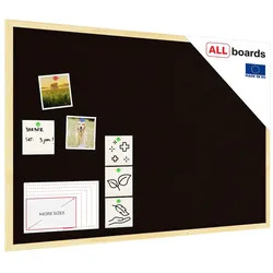 Allboards Schwarz Pinnwand mit Holz Rahmen 90x60cm Korktafel Korkwand Pinnwand Kork Schwarz Oberfläche