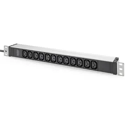 Digitus Steckdosenleiste mit Aluminiumprofil, 12-fach, 2 m Zuleitung Schutzkontaktstecker