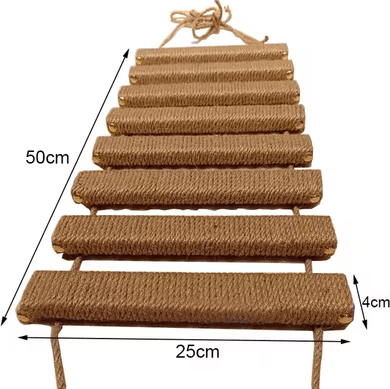Uplift Curations Wall Mounted Cat Bridge And Climbing Ladder With Sisal Scratcher For Indoor Cats 19.7in Full Sisal Type