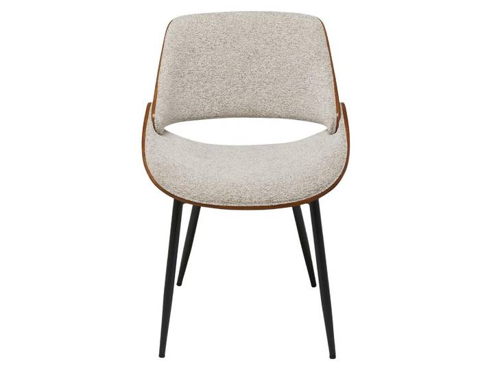 SIGNATURE - Chaise en noyer et tissu beige L56 cm - MANNIX