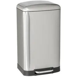 Kitchen Move Edelstahl-Mülleimer mit Pedal GREENWICH silber 40L Edelstahl Silber