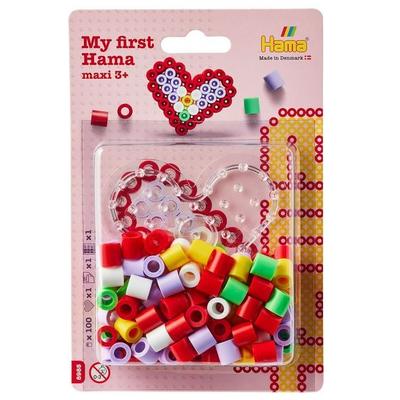 Hama 8985 - My first Hama, Bügelperlen Maxi 3+, Motiv Herz, 100 Stück