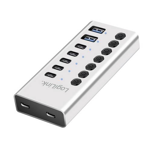 LogiLink UA0447 USB-Hub 5+2 Port USB-A, USB-C USB 3.2 Gen1 5 GBit/s Aluminium UA0447