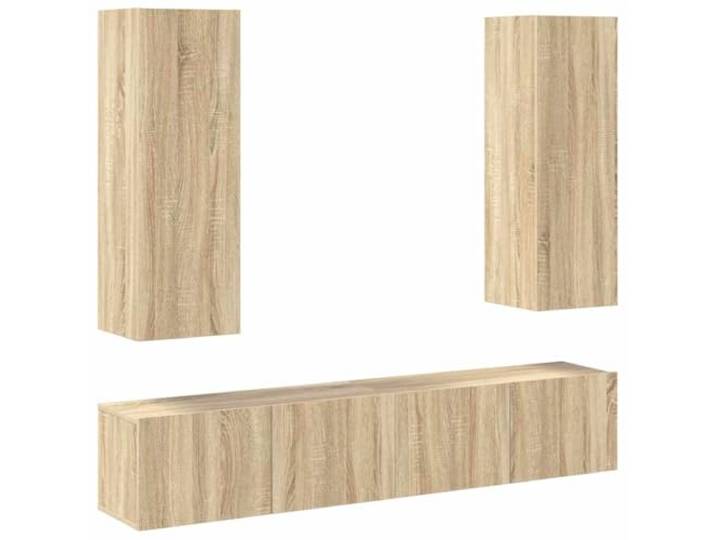 Roanoer 4-TLG. TV-Schrank-Set Wandmontage Lowboard Sonoma-Eiche Modulares 4-teiliges Hängeboard-Ensemble im Eichen-Look für Ihr Wohnzimmer. Schafft bodennahen Freiraum und Ordnung.