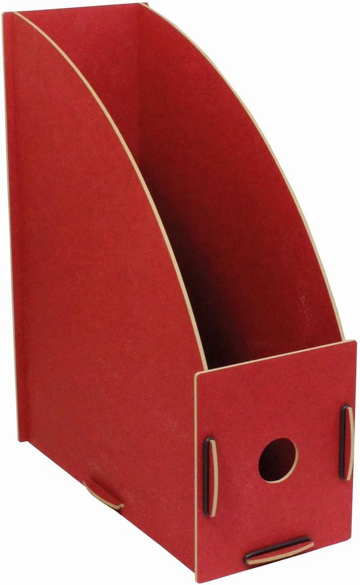 Tijdschriftenrek Organisator voor Archivering en Opslag in Rood