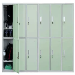 Schließfach Preston T829, Schließfachschrank Wertfachschrank Spind, Metall 12 Fächer ~ grün