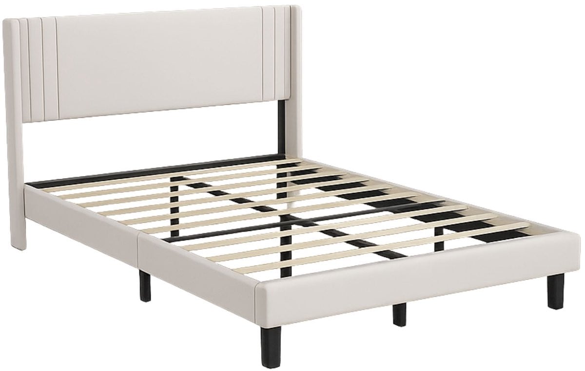 Happiq Gestoffeerd Eenpersoonsbed met LED-verlichting onder het bed 140x200 cm