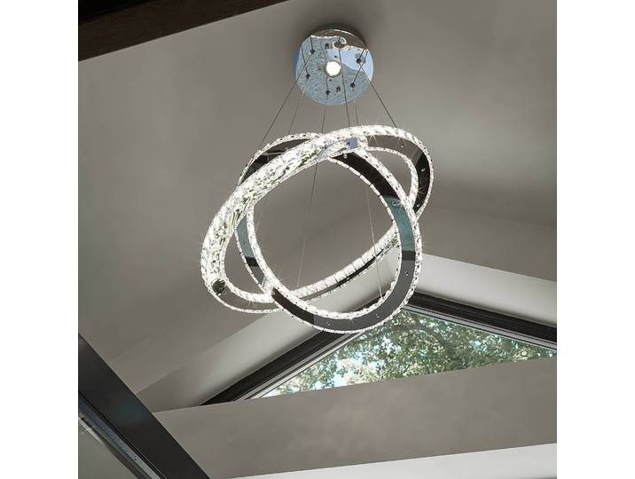 Plafonnier LED Clover 2 ampoules 55 x 7 x 55cm Argenté Acier / Aluminium verni Plexiglas LED Module LED