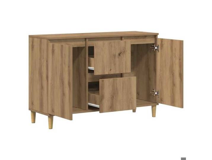 Buffet chêne artisanal 102x35x70 cm bois d'ingénierie_2 ans garantie_12905
