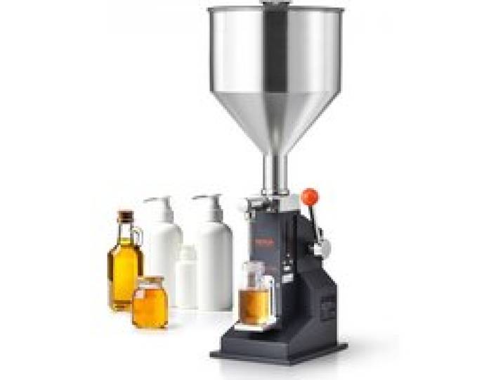 VEVOR 5–100 ml Abfüllmaschine Manuell Flüssigkeitsabfüllmaschine aus lebensmittelechtem Edelstahl 304 Silikon PTFE Filling Machine Inkl. zwei Düsen 4 mm / 8 mm ideal zum Abfüllen von Honig Öl Essenz