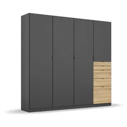 rauch ORANGE Kleiderschrank Ontario 181 x 197 cm Dekor Grau-Metallic / Eiche Sonoma