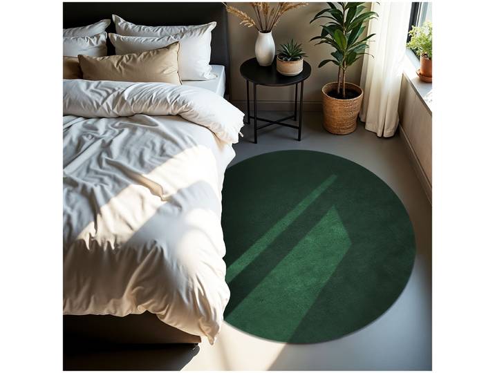 Kurzflorteppich Soft Zone - Ø 120 cm, grün