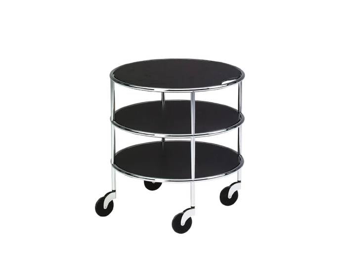 Lammhults Chicago I Rolltisch Schwarzes Laminat-Chrom
