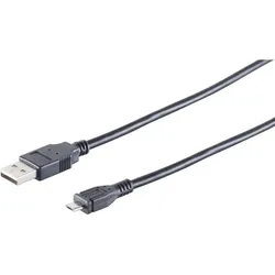 USB-A Adapterkabel, Micro-B, 2.0, schwarz, 5m