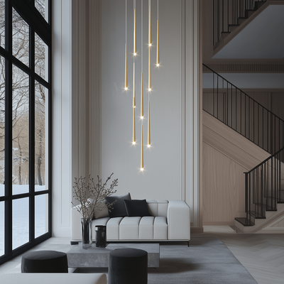 Jasper   Modern Staircase Chandelier   15 Lights / Warm White (3000k)   Living Room Lighting   Indoor Lighting   MOD LIGHTING