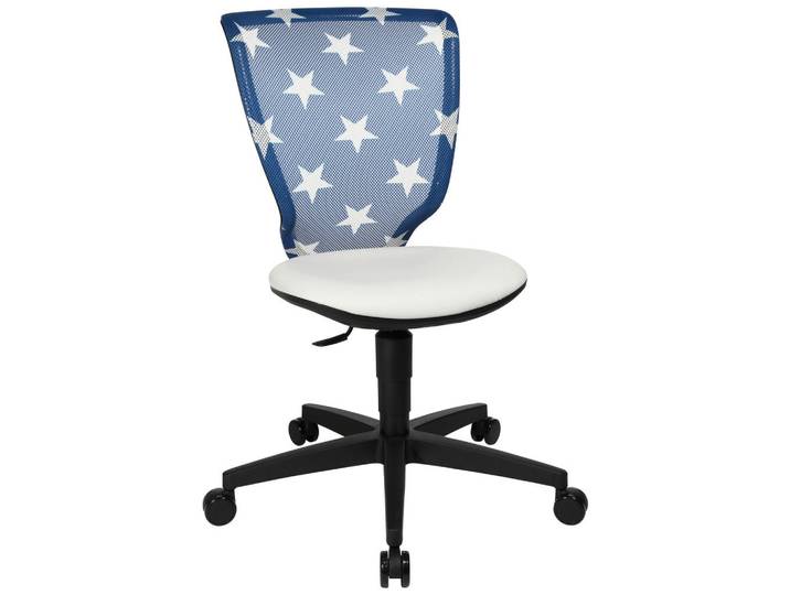 Xora Jugenddrehstuhl, Blau, Weiß, Stern, Drehkreuz, 44x84-98x40 cm, Arbeitszimmer, Bürostühle, Jugendschreibtischstühle & Kinderschreibtischstühle