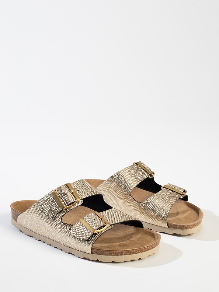 BACKSUN Pantoletten "Bali" in Gold - 40