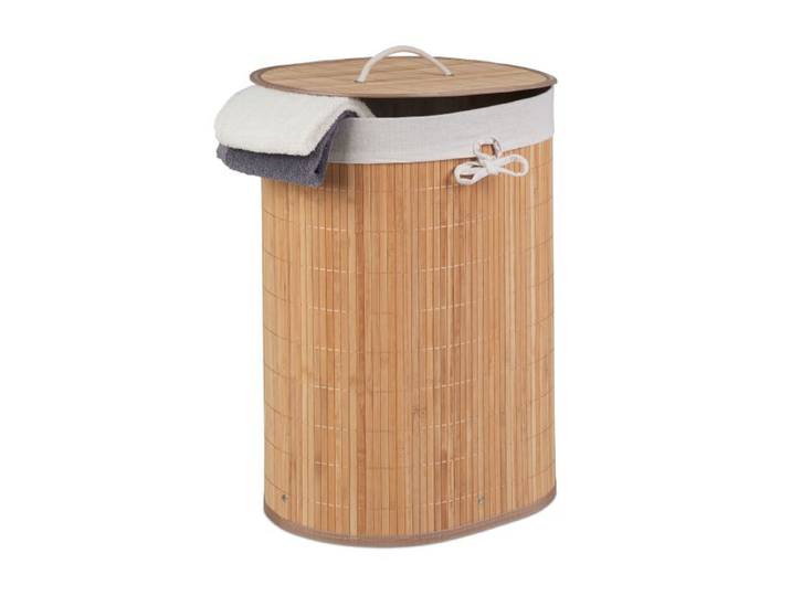Relaxdays Panier linge en bambou ovale