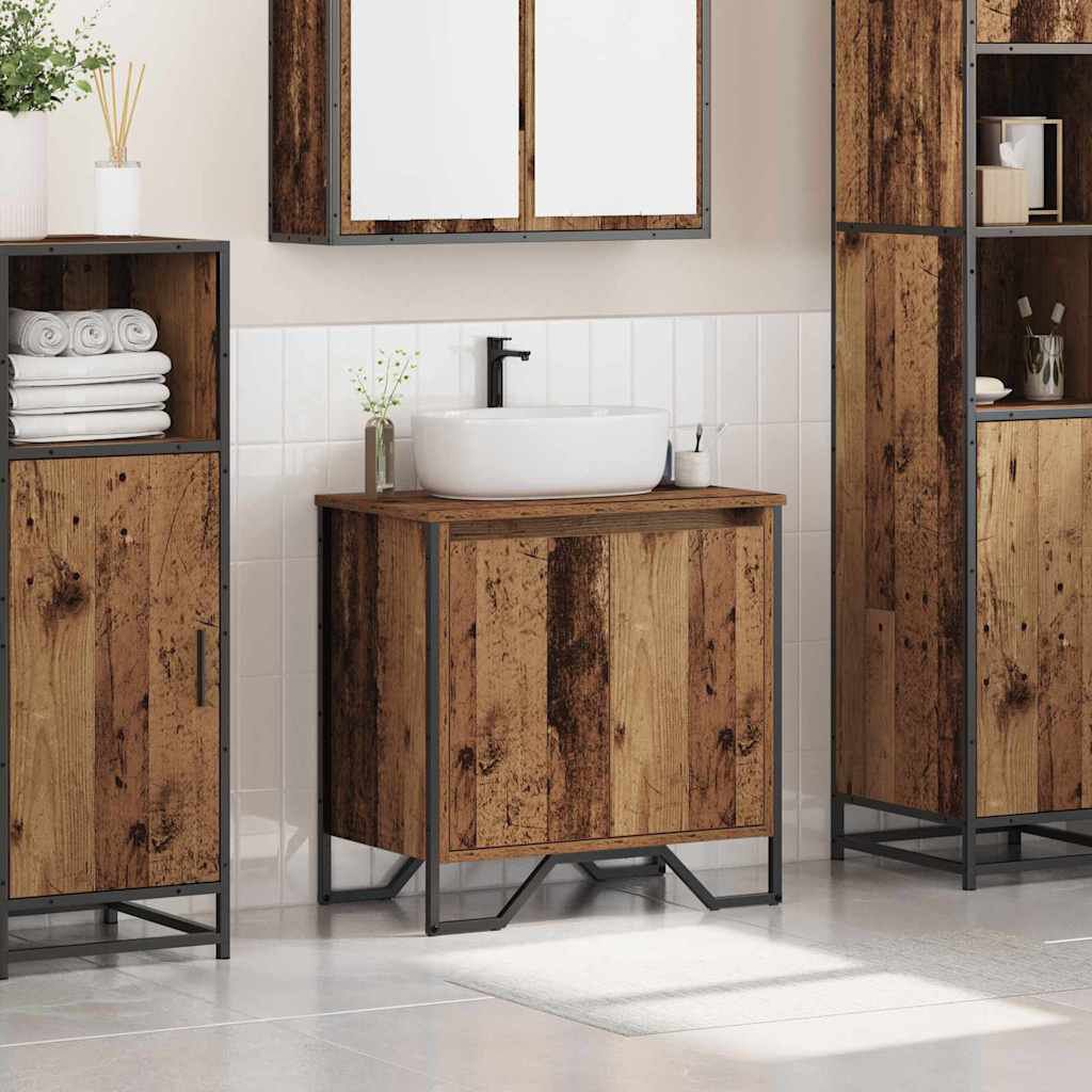 Lily Manor Sink Cabinet With Door 60 X 35 X 60 Cm Engineered Wood Old Wood 35mm W