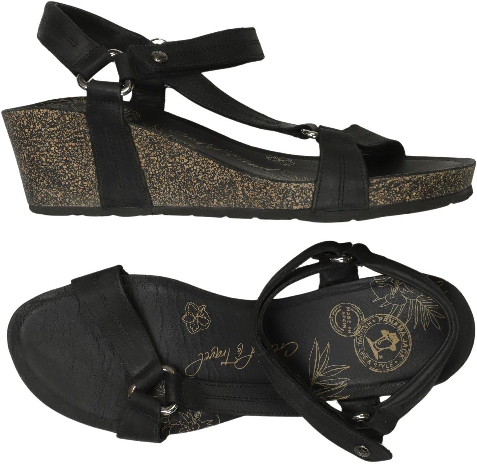 Panama Jack Damen Sandalen, Schwarz, Gr. EU 42, kein / Etikett - Second Hand