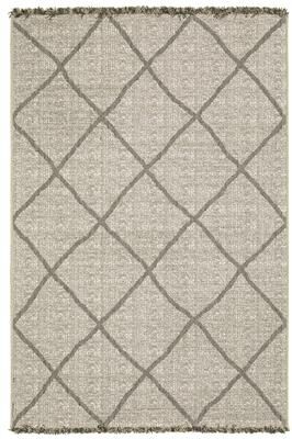 Style Haven Grayton Diamond Lattice Beige/ Black Indoor-Outdoor Fringe Edge Rug