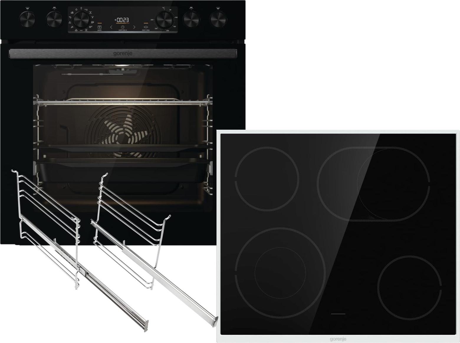 Gorenje Red Pepper Set SCB Einbauherd BCS6737E06BG + Glaskeramikkochfeld ECD643BX