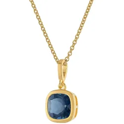 trendor 31364-04 Damen-Halskette 925 Silber Vergoldet mit Blauem Topas, 40 cm