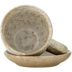 Bloomingville, Tasse, - Brenta Cup with Saucer - Nature (185 ml, 4x)