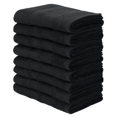 Handtücher OTTO HOME "Vanessa, 8 Handtücher, 50x100cm, in Standard- und Premium-Qualität", schwarz, B:50cm L:100cm, Walkfrottee, Obermaterial: 100% Baumwolle, Handtücher, Handtücher mit Bordüre, 100% Baumwolle, einfarbig, weich