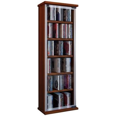 Holz CD DVD Stand Regal Schrank Classic Glastür