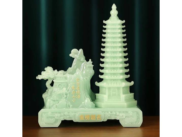 Wenchang étude pagode ornement, pagode étude bureau bureau décoration porte-stylo cadeaux artisanaux