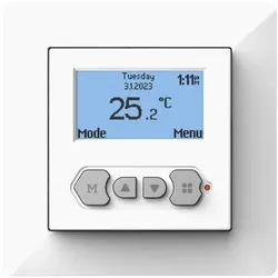 Riberger Digitales Raumthermostat ohne WLAN,  Programmierbarer Raumregler 230V, inkl. Sensor für elektrische Fußbodenheizungen, Weiß
