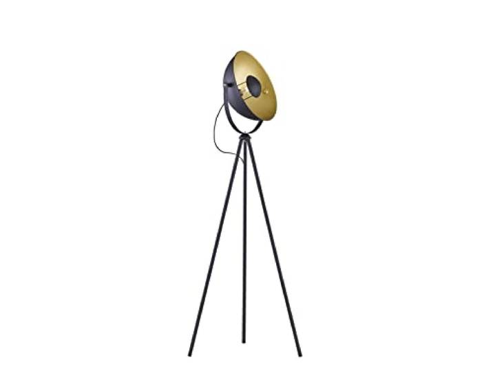Reality Leuchten Chewy R40181032 Stehleuchte, Metall, Schwarz Matt/Goldfarbig