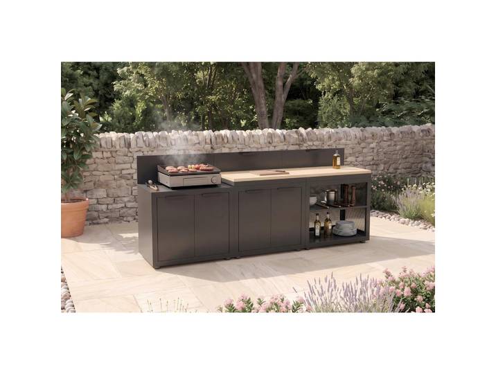 Outdoorküche 3- teilig Anthrazit, Metall, Stahl