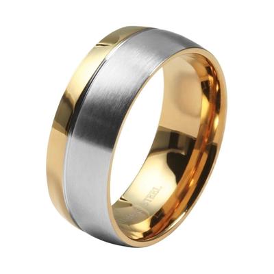 Partnerring AKZENT "Duo Expression, langlebig" Gr. 70, bunt (bicolor), Fingerringe, Herren, 70, Edelstahl