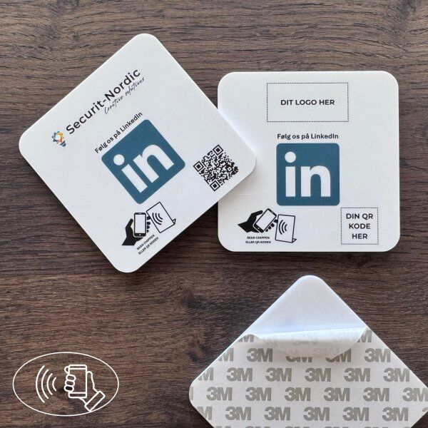 Securit Skilt M/chip Selvklæb Kvadrat, Eget Logo, Linkedin