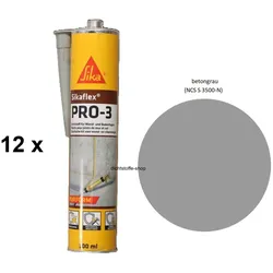12 x Sikaflex Pro 3 betongrau 300ml Kartusche 1K Polyurethan Dichtstoff