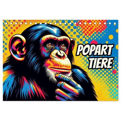 Popart-Tiere (Tischkalender 2027 DIN A5 quer), CALVENDO Monatskalender