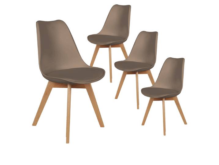 Medaline - Lot De 4 Chaises Scandinaves Taupe