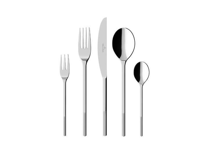 Besteck-Set VILLEROY & BOCH Afina Besteckset , silber (silberfarben), 30, Edelstahl 18/10, Essbesteck-Sets, Besteck-Set, Gefertigt aus hochglanzpoliertem Edelstahl