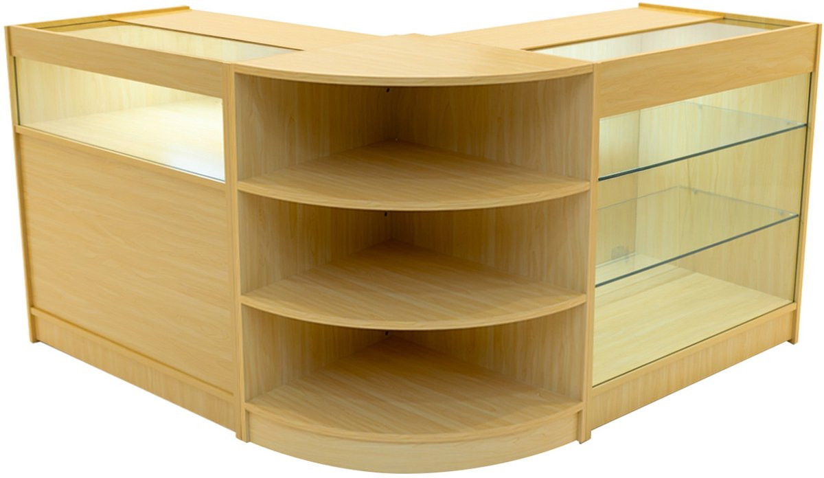 MonsterShop Demeter led-winkeltoonbankset van esdoorn met led-verlichting, Hoogte: 90 cm