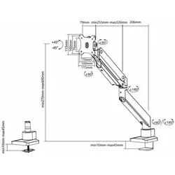 NEOMOUNTS BY NEWSTAR NM-D775WHITEPLUS gekrümmte Bildschirm-Tischhalterung