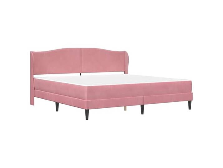 KTHLBRH Bettgestell, Rosa, 180 x 200 cm, Samt, Sperrholz Feste Lattenroste, schwarze Beine, Unterbettraum, einfache Montage